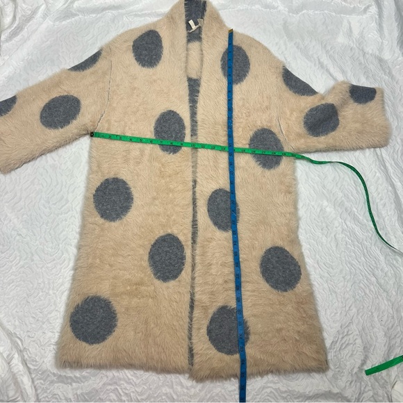 Anthropologie Moth Eyelash Polka Dot Long Cardigan Sweater XS/S Women’s Fuzzy - Picture 5 of 10